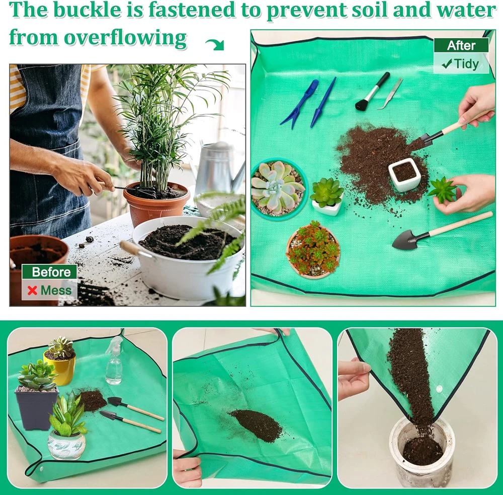 Repotting Planting Mat 50cm-100cm Gardening Potting Pad Foldable Garden Plant Flower Pot Transplanting Waterproof Mats 6