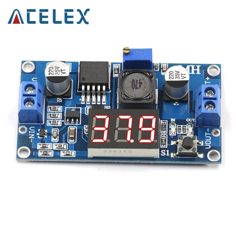 LM2596 LM2596S power module + LED Voltmeter DC-DC adjustable step-down power supply module with digital display