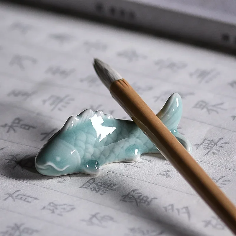 Tea Pet Ornaments The Ru Kiln Iln Carp Mini Clay Tea Pet Ceramic Tea Decoration Lovely Porcelain Living Room Figurines & Miniatures Home Decor