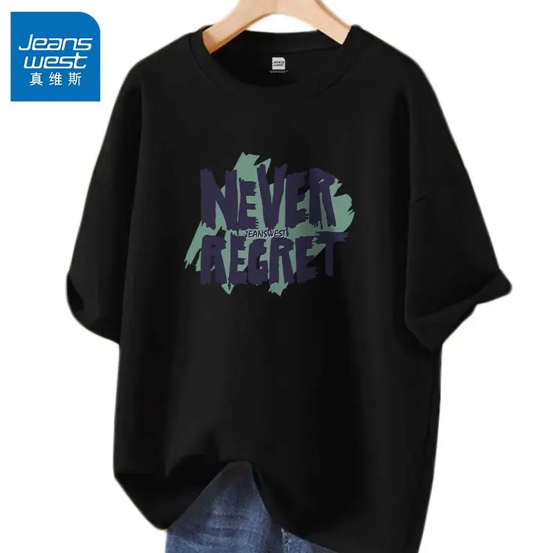 

Women O-neck Pure Cotton Loose Tops Summer Letter Chic Printed Simple Casual Basics Tee Shirt Lady Short Sleeve M-6XL Pullover