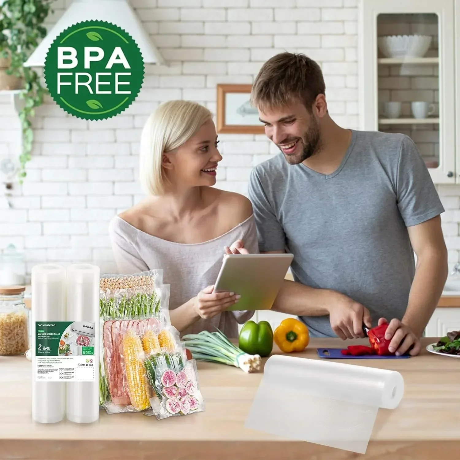 Sacchetti Sottovuoto Per Alimenti - 3 Rotoli Senza BPA Per Conservare Cibo Fresco Più A Lungo - Foto 5