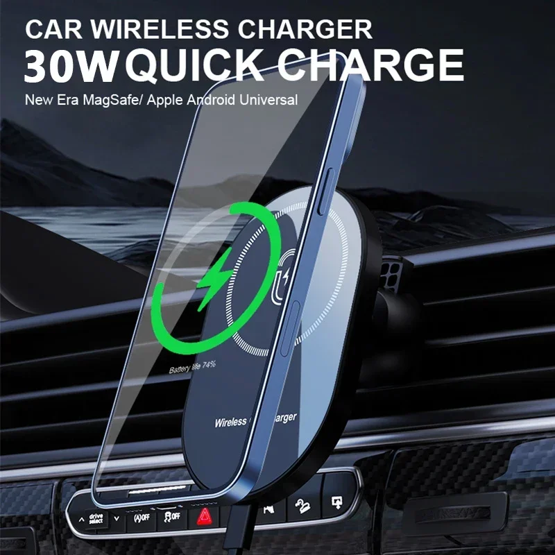 Wireless Car Charger Phone Holder for iPhone with Magnetic Mount