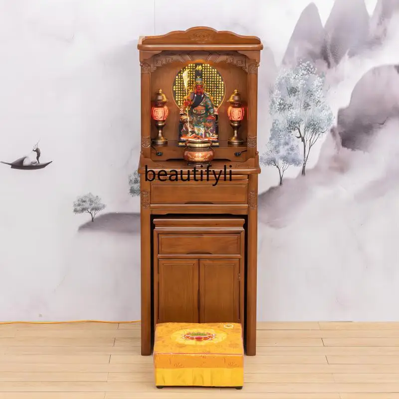 

Household Solid Wood Middle Hall Cabinet Living Room Clothes Closet Buddha Cabinet Altar Buddha Shrine Altar Cabinet