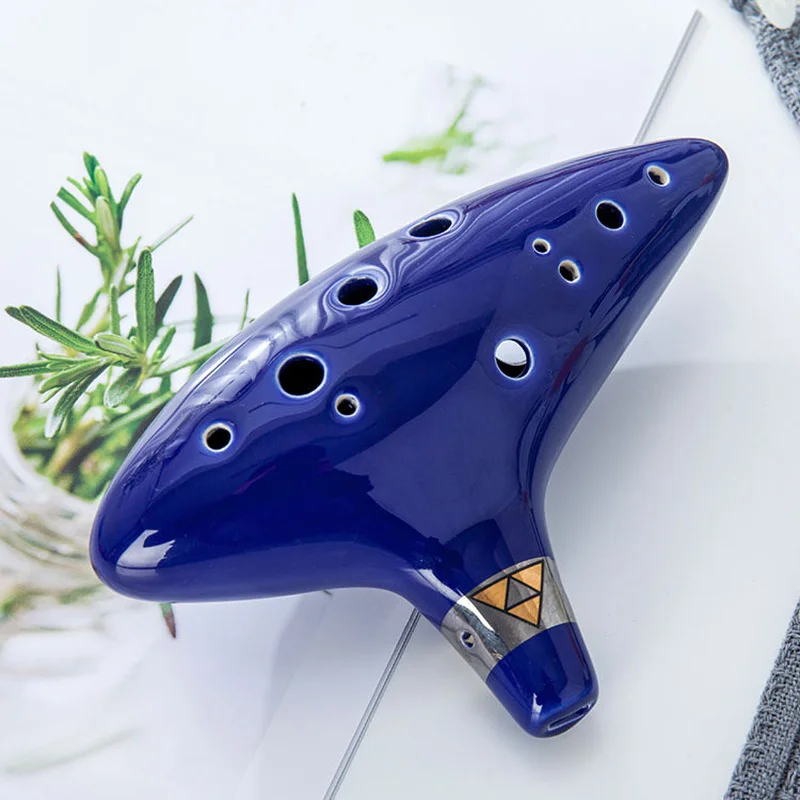 12 Hole Alto Tone C Key Ocarina Flute Ceramic Legend of Ocarina Professional Musical Instrument Smoked Fluta