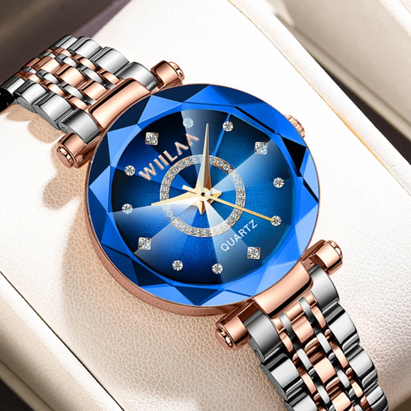 Stainless Steel Elegant Diamond Dial Ladies Wrist Watch Crystal Exquisite Women Watch For Relogio Feminino Women Wrist Watch 2