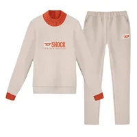Ensemble de vêtements de sport décontractés en polaire épaisse pour femmes, taille plus, chaud pour l'hiver, amincissant, deux pièces, sweat-shirt et pantalon tendance 5