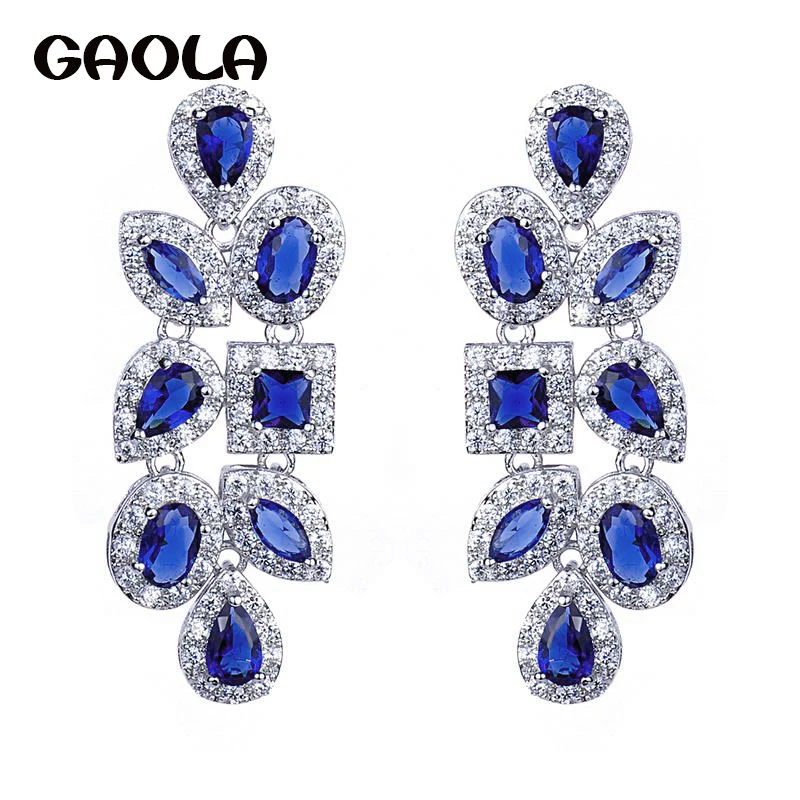 

New Design Crystal Ladies Fashion Dangle Jewelry Earring Cubic Zircon Earrings for Wedding Party Gift GLE1950