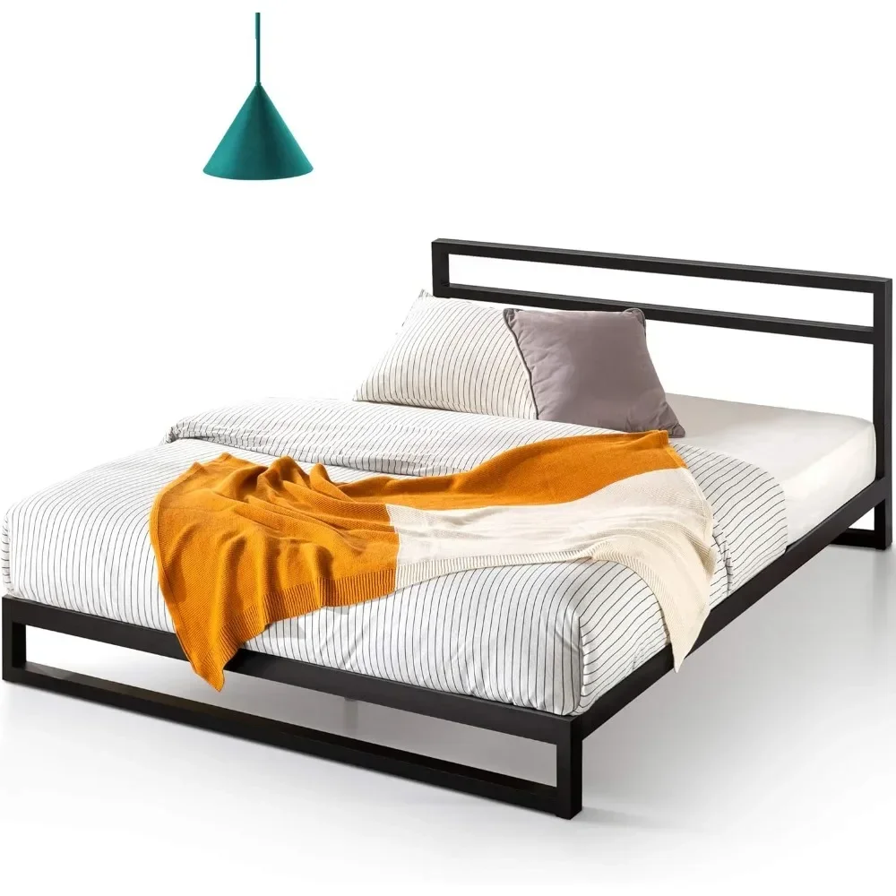 Bed FrameTrisha Metal Platforma Bed Frame With Headboard / Wood Slat Support / No Box Spring Needed / Easy Assembly Beds & Furni