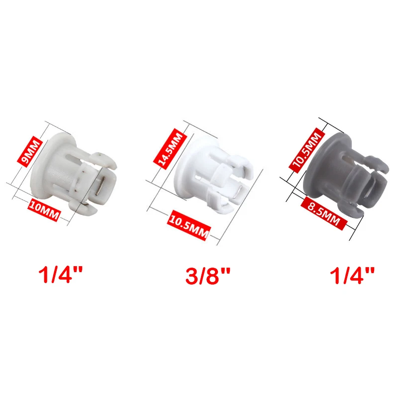 1/4 '' 3/8 '' White Inside Claw Clasp Retaining Ring for RO Water Filter Reverse Osmosis System PE Pipe Quick Connector 10Pcs