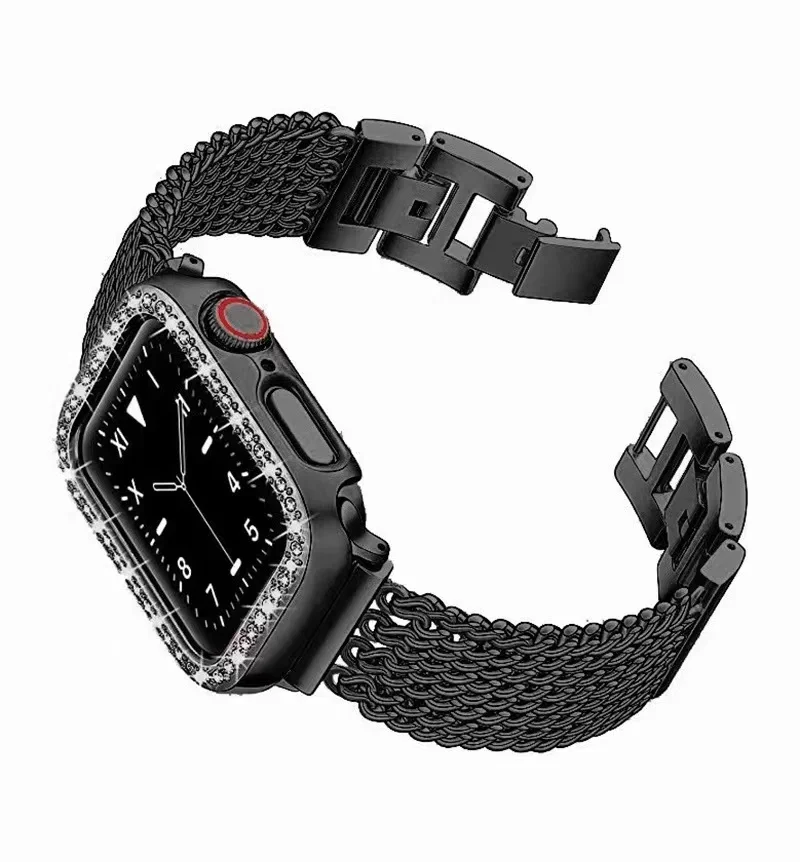Metal Strap for Apple Watch Band 45mm 41mm 9 8 7 Stainless Steel Link Bracelet Wristband for IWatch 6 5 4 SE 44mm 40mm 42mm Belt