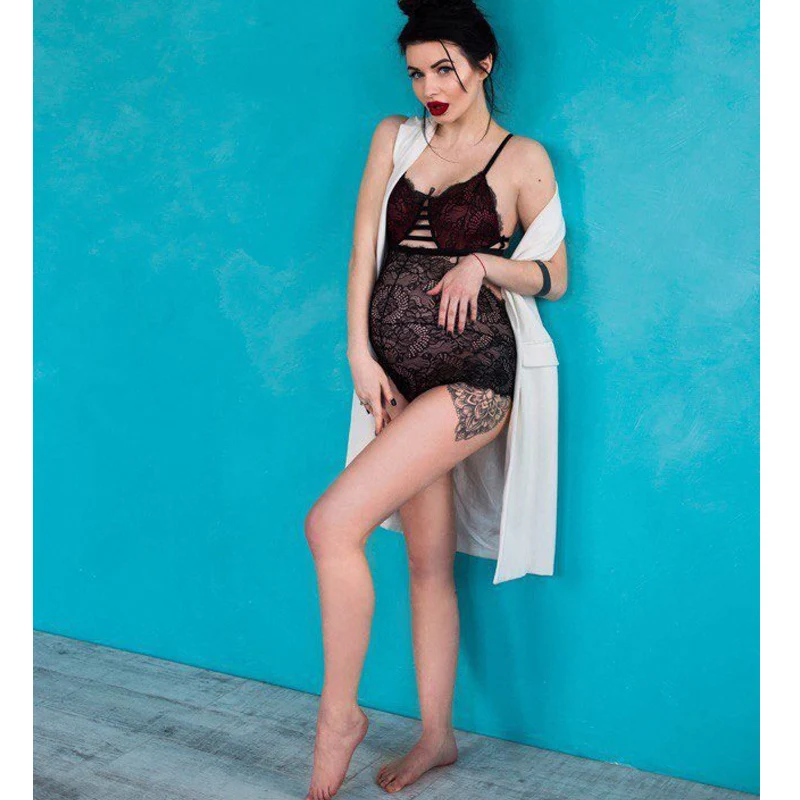 New Sexy Lingerie Sexy Sling Lace Hollow Maternity Wear Intimates Belly Corset Women Pregnancy One-piece Underwear