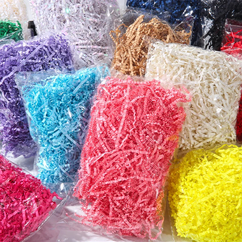 Crinkle Paper Fillers 20/50/100g Shredded Paper Grass for Valentine's Day Bride Gift DIY Craft Gift Box Filler Supplies