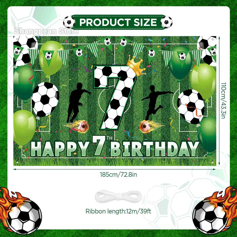 Large Football Party Banner & Balloons - Sports Themed Birthday Decorations Kit