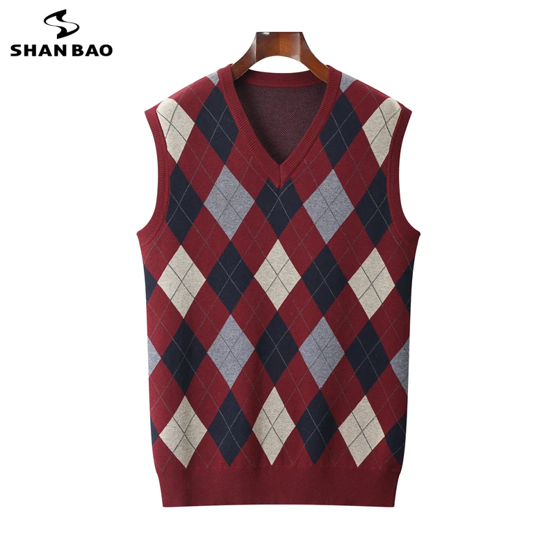 Plaid Diamond Wool Sweater 5XL 6XL 7XL 