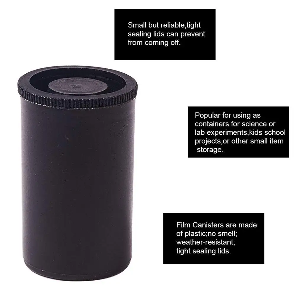 33MM Plastic Empty Film Canister 10PCS Camera Reel Container Storage Can for Accessories Art Bead Coin Pill Fishing Bait