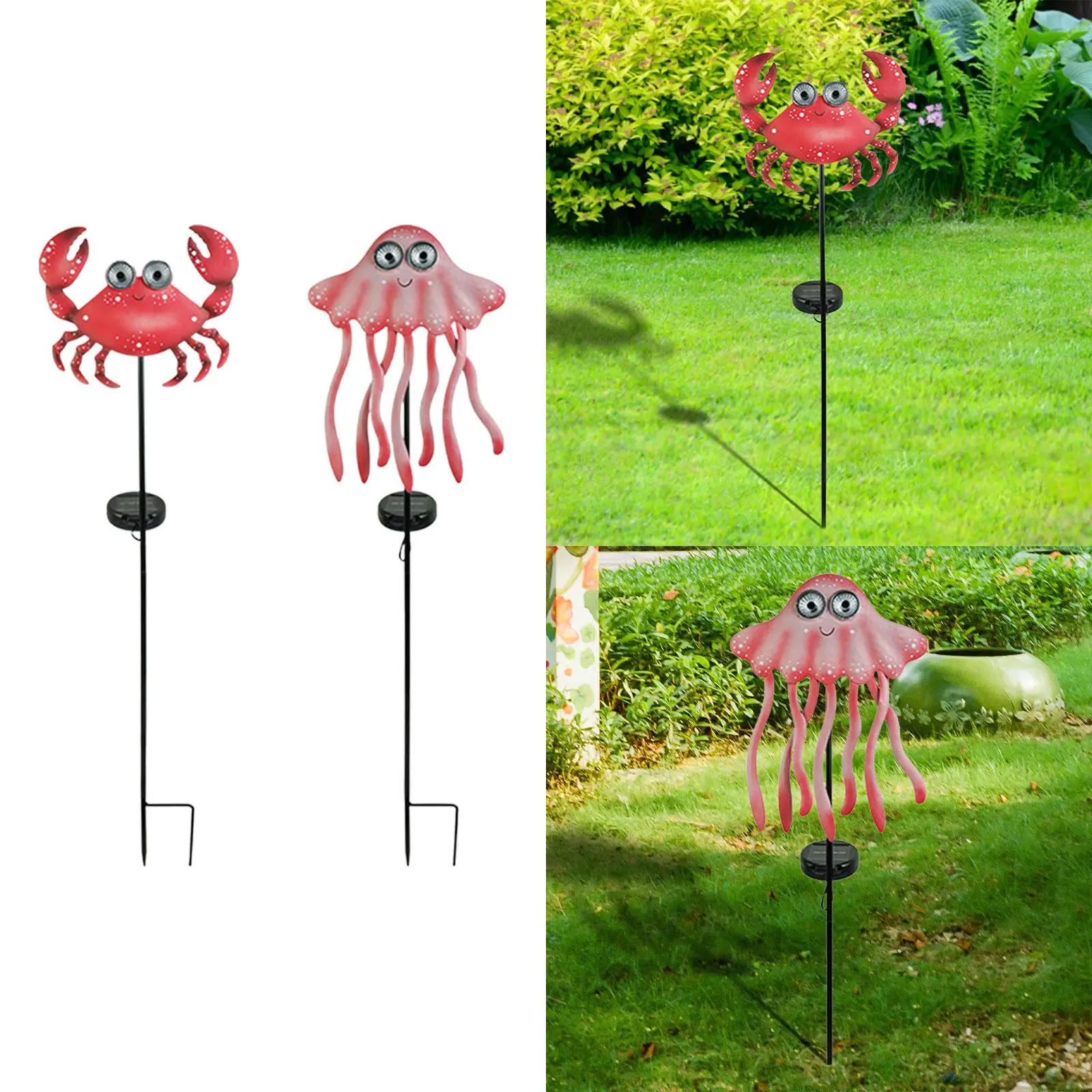 

LED Solar Garden Lights Night Lamp Crabs Octopus Landscape Durable Creative Stakes Light for Home Walkway Outside Yard Decor