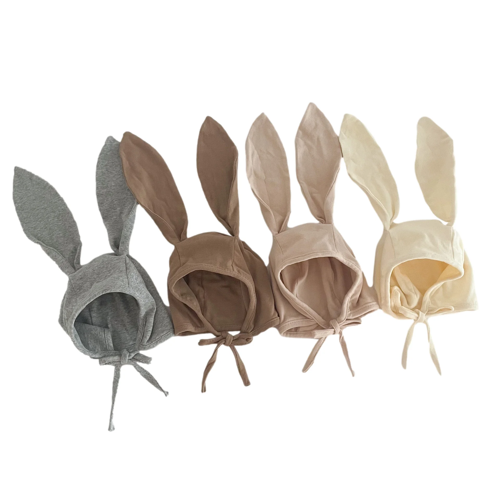 Cute Bunny Long Ears Baby Hat Cotton Newborn Bonnet Infant Beanie Hats for Girls Boy Accessories Autumn Korean Toddler Cap 0-12M 19 20cm baby hat scarf set solid color kids beanie cap warm boy girl spring autumn winter hats infant toddler bonnet accessories