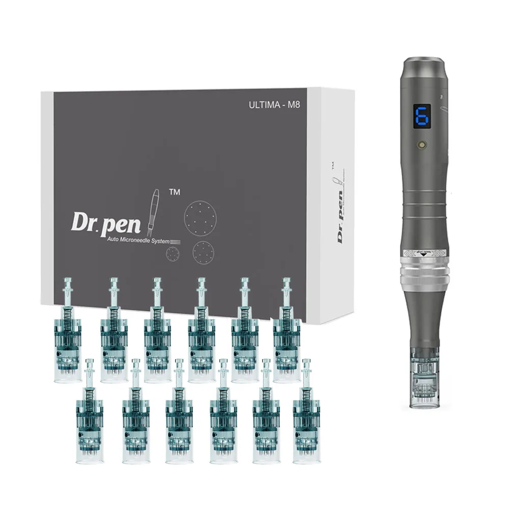 Best Wireless Derma Pen Ultima M8 6 Digital Speed Microneedling Pen Con 20Pcs Dr Pen Needle Cartrdiges Per Micro Needle Therapy