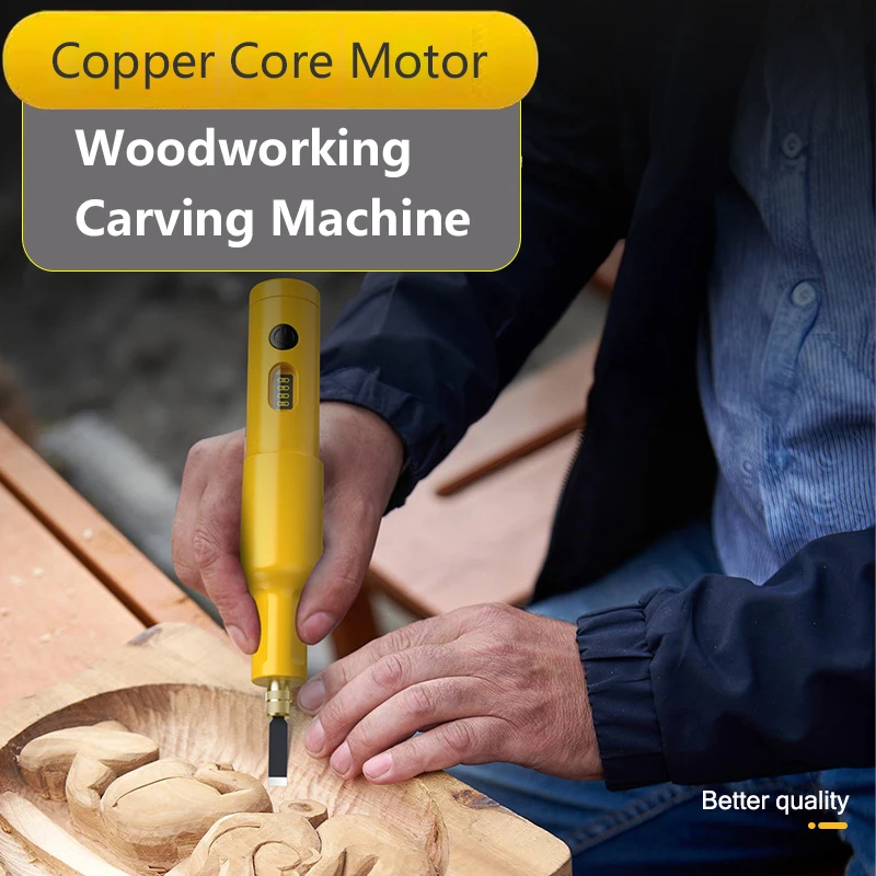 40W USB Cordless Electric Carving Knife Tool Woodworking Root Sculpture Carpenter Chisel Wood Lithium Electric Chisel Set 5