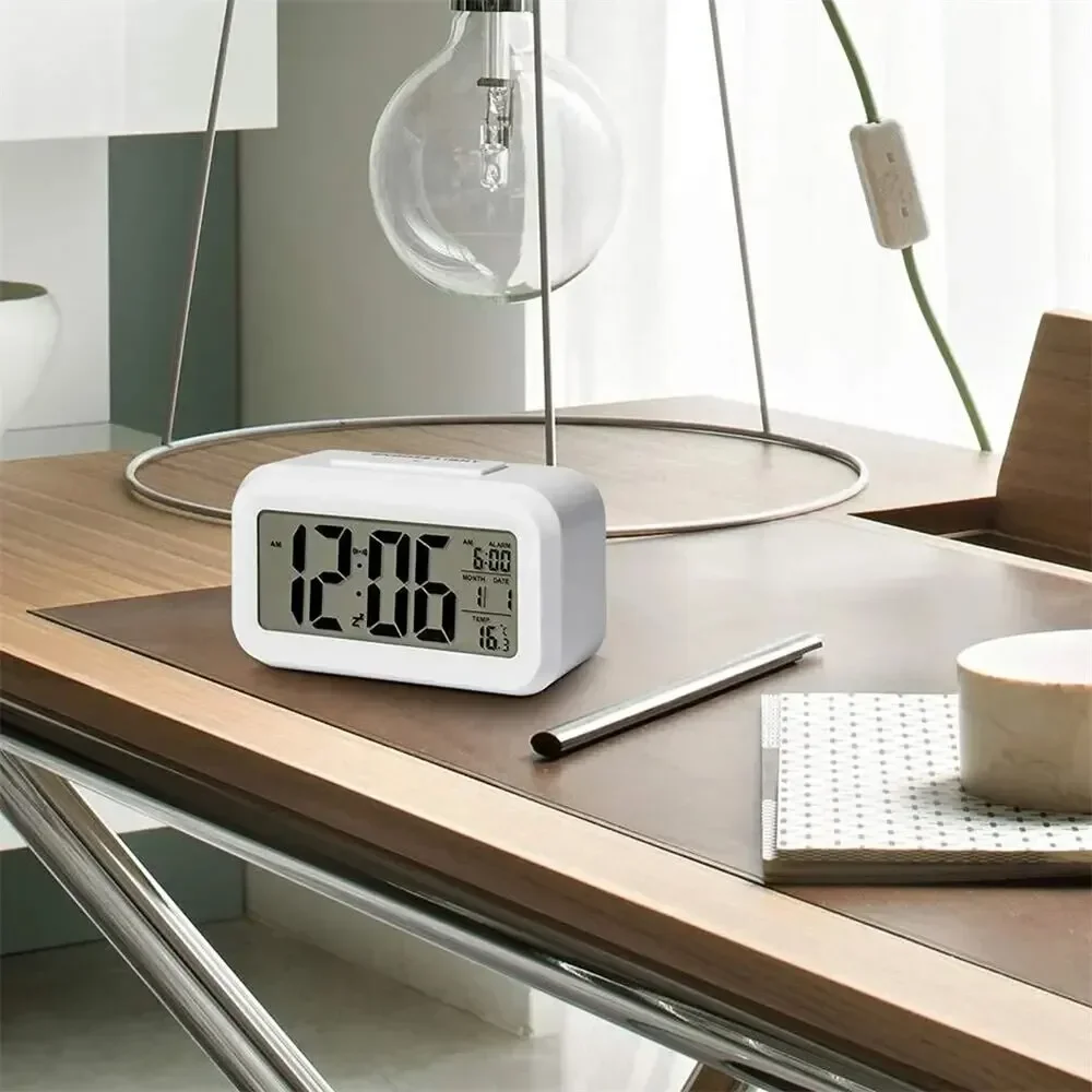 LED Alarm Clock Digital Backlight Snooze Data Time Calendar Desktop Multifunction Electronic Table