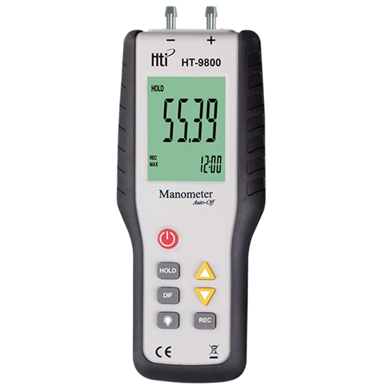 HT-9800 Portable Digital Manometer Gas Pressure Measurement Air Pressure Differe
