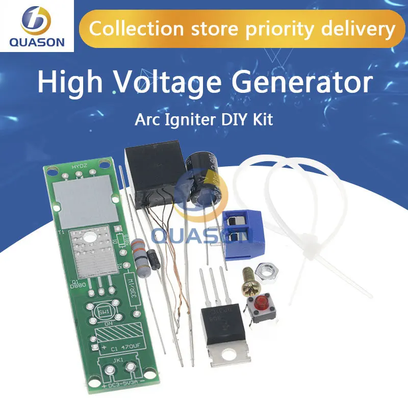 DC3-5V DIY Kit High Voltage Generator Arc Igniter Lighter Kit for DIY Electronic Production Suite