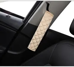 Luxurious Soft Velvet Seat Belt Covers - Comfortable and Adjustable for Everyday Use (Beige)