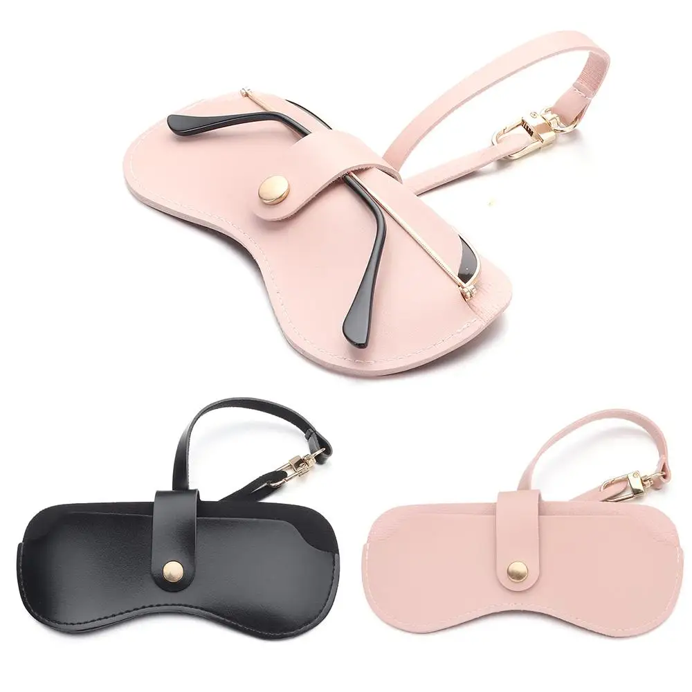 

PU Leather Glasses Storage Box Sunglasses Case Portable Myopia Glasses Protector Simple Hanging Wrist Storage Box