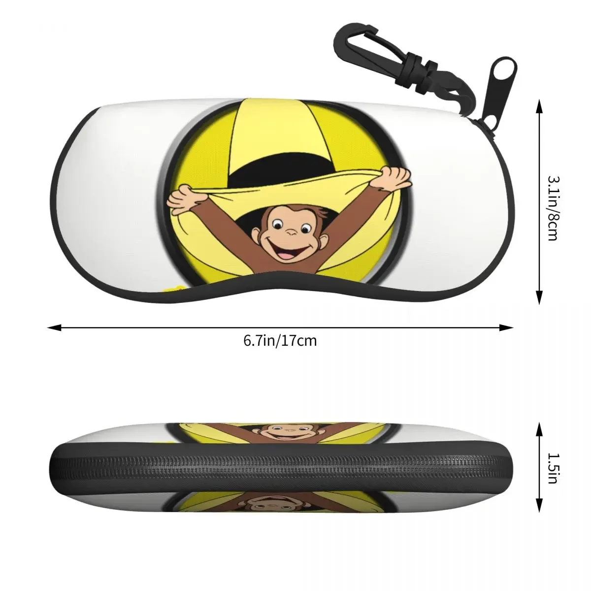 Curious George Cute Funny Eyeglass Glasses Case Men Women Soft Brown Monkey Sunglasses Protective Bag