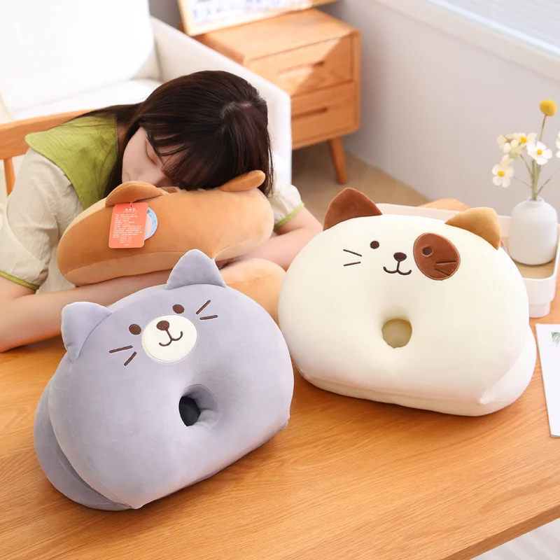 

45*32CM Cute Multifunction Cat Pillow Plush Toy Lovely Kitten Sofa Chair Cushion Office Sleeping Pillow Dolls Nice Xmas Gift
