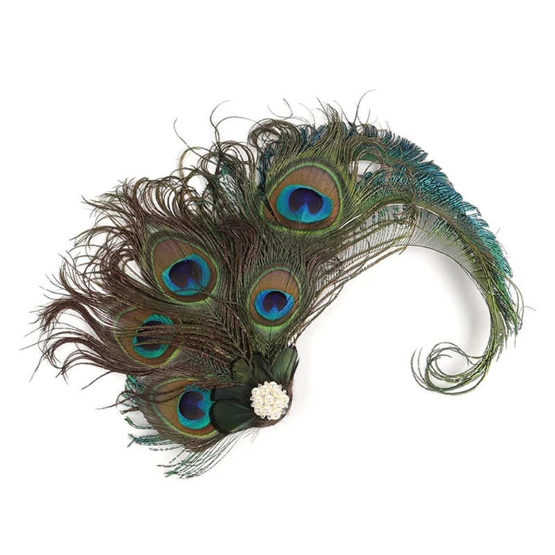 

Peacocks Feather Hair Pin Peacocks Feather Headpiece 1920s Fascinator Side Clip Peacocks Feather Hair Clip For Women