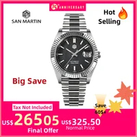 San Martin Retro DATE JUST V2 40mm Men Watch Luxury Automatic Mechanical Watches Sapphire Cyclops 10Bar Luminous BGW-9 SN0059-2 1