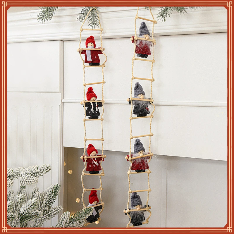 

Christmas Tree Decoration Climbing Ladder Santa Claus Felt Little Doll Merry Christmas Gift Christmas Decorations for Home