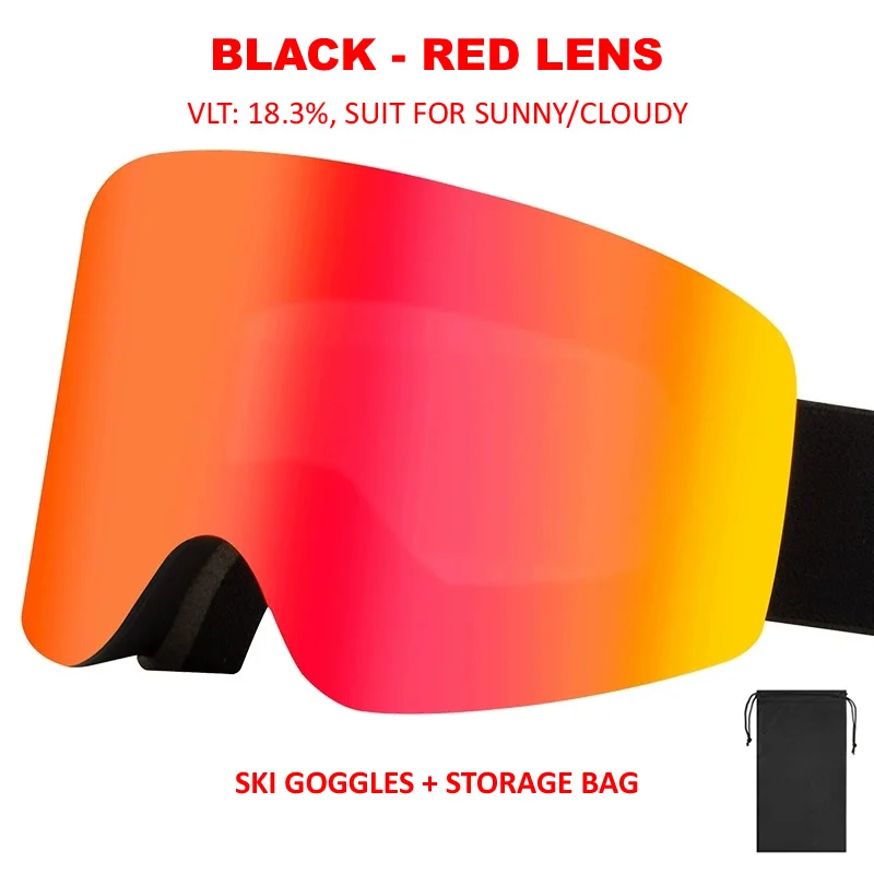 Advanced Frameless Ski & Snowboard Goggles - UV400 Protection & Anti-Fog with Magnetic Lenses