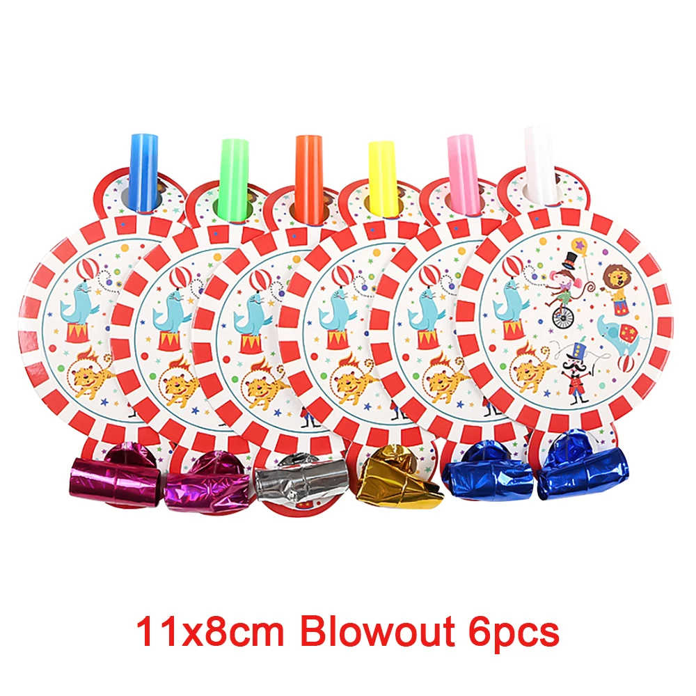 Description Picture 4 of itemCircus Carnival Party Supplies Disposable Tableware Plates Cups Striped Animals Party Kids Birthday Decorations Baby Shower Gift