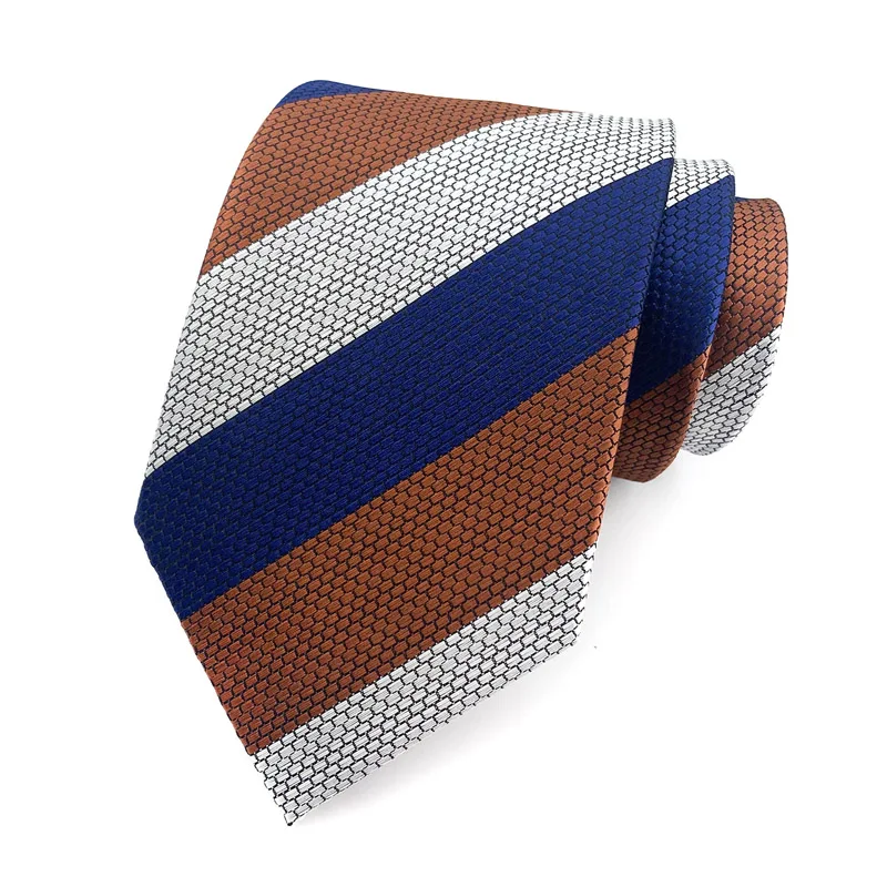 Luxus 8CM Herren Krawatte Krawatte Streifen Krawatten Für Mann Bräutigam Jacquard Gewebte Krawatte Für Mann Business Hochzeit party – Detail 8