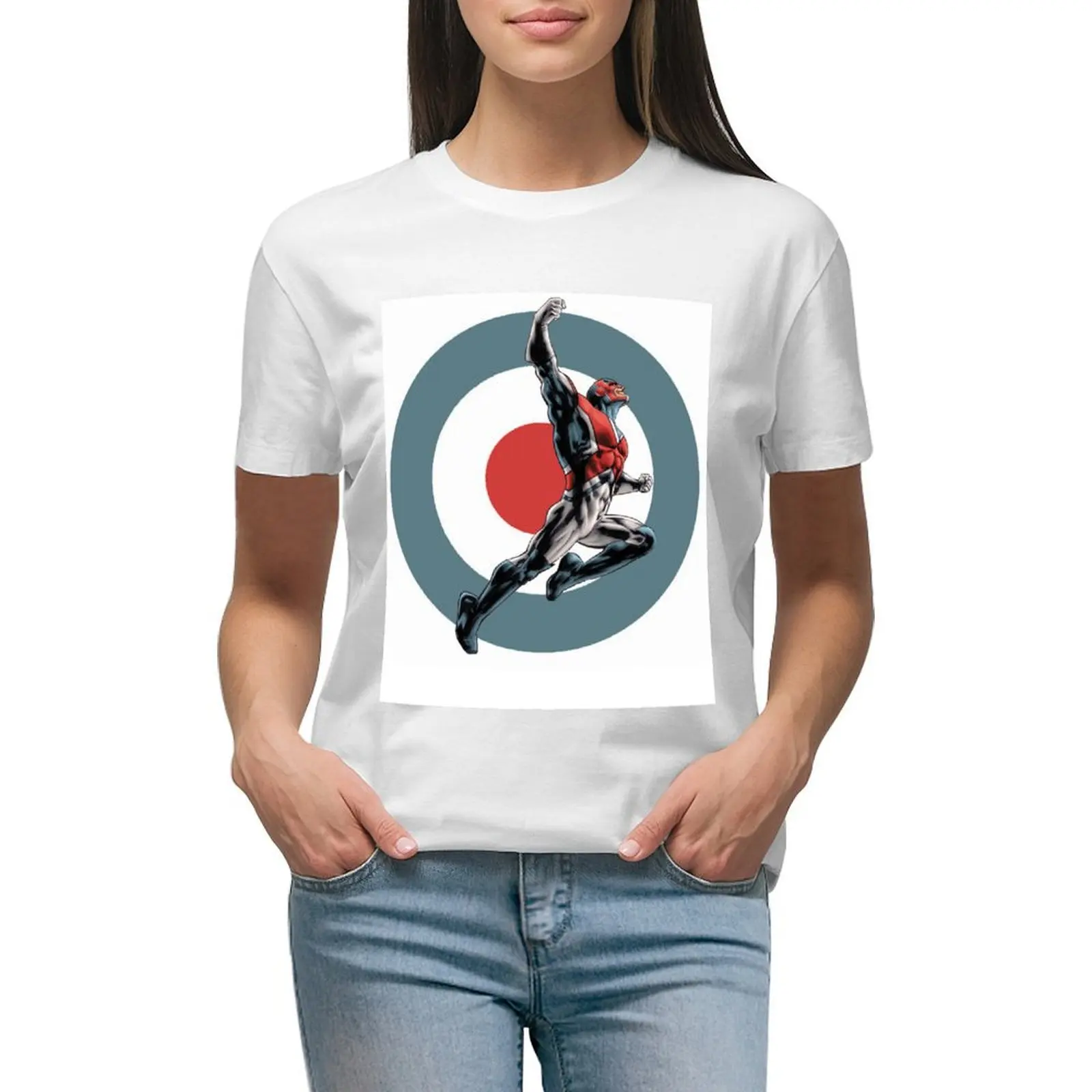 

Captain Britain T-shirt animal print shirt for girls summer tops oversized tshirts for Women