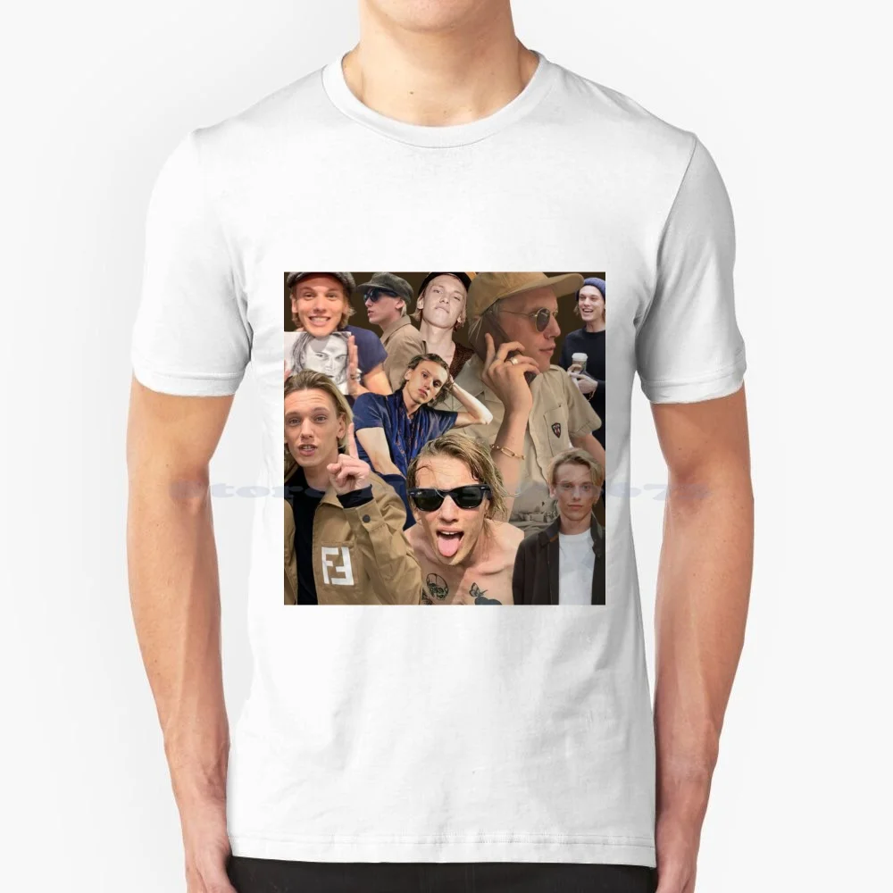 thumbnail image 1 of Jamie Campbell Bower Collage T Shirt 100% Cotton Tee Things Stranger Actor Man Vecna 001 Villian The Mortal Instruments City Of, 1 of 5