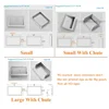 1Piece 304 Stainless Steel Rectanglar Side Mount Trash Chute With Hinged Inward Flip Panel Lid for Kitchen Bath Commerical 3