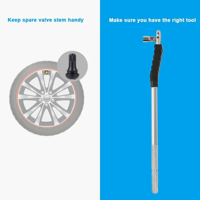 Tire Valve Stem Puller Tool No Scratch with Valve Core Tool Perfect Replacement for Universial Car Valve Stem Extenders Straight 4