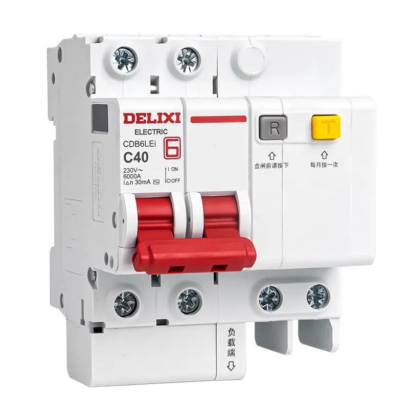 DELIXI RCBO Circuit Breaker CDB6LEi, 2P 220V Upgraded DZ47SLE Leakage Protection with CE Certification - Image 3