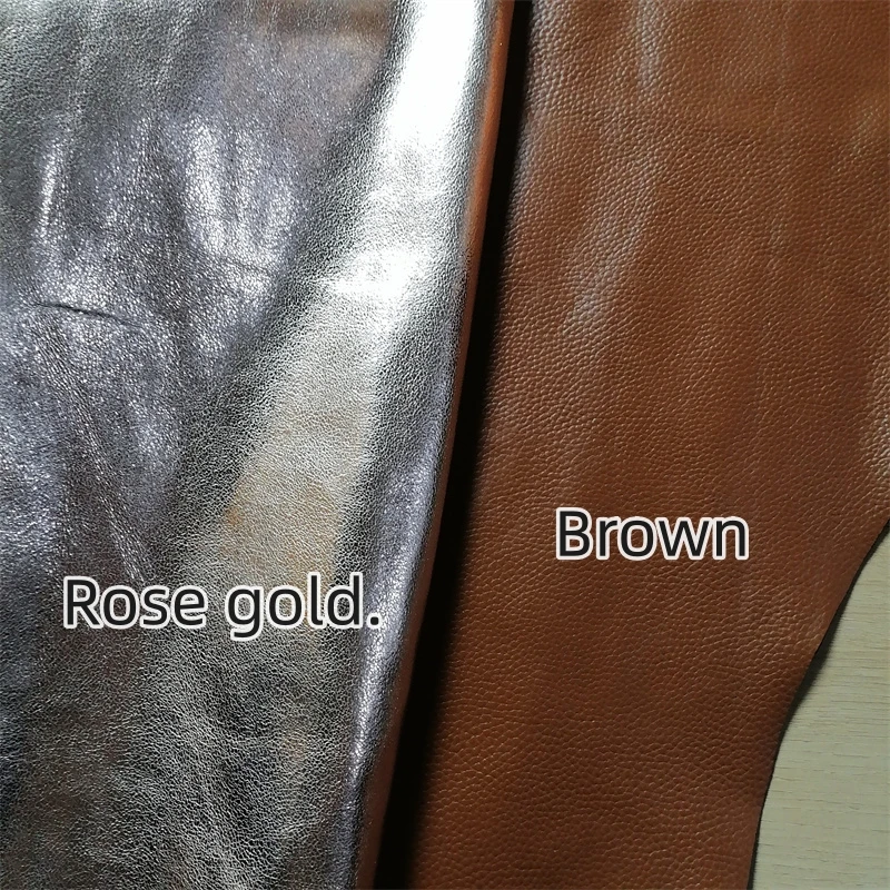 Brown Rose Gold Top-Grain Cowhide Leather Fabric – Premium Quality