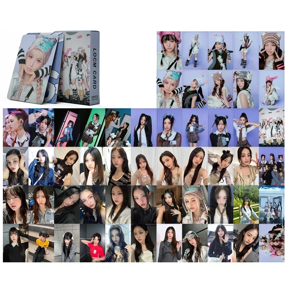 55pcs/set Kpop New Jeans Photo Album Club Attention Lomo Cards HD Jeans Photocards