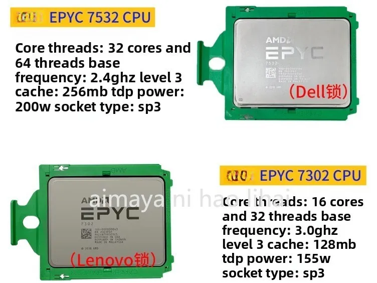 EPYC7302 16코어 32스레드 7532 코어 64스레드 서버 CPU