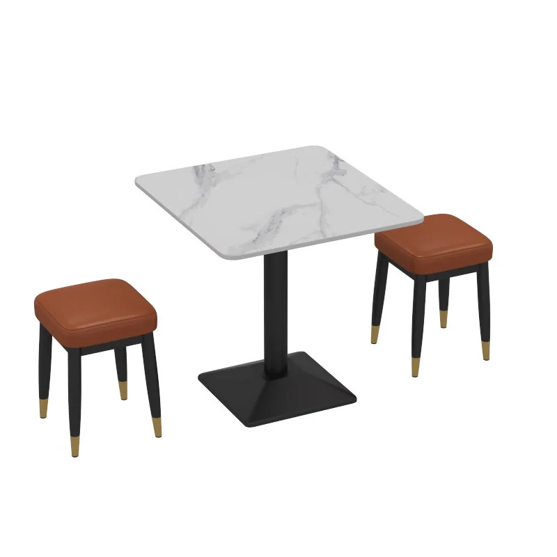 Table and Chair Combination Cafe Slate Dining Table and Chair Commercial Customization