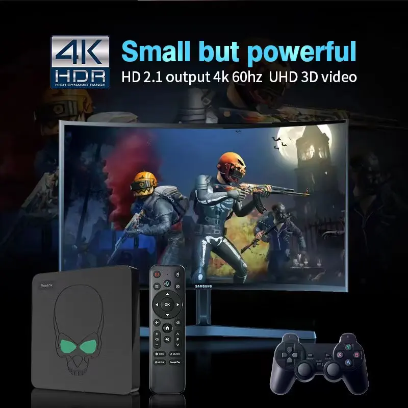 KinHank Super konsola X król Retro konsola gra wideo 4K pudełko do gry TV wbudowane 60000 gier dla ARCADE/SNES/SS WIFI 6 TV, pudełko S922X
