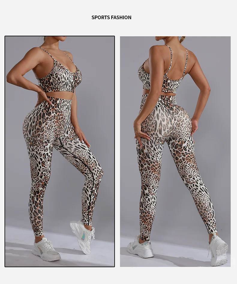 3D Printing Sportswear Women's Gym 2Pc Set Seamless Sports Camisole Bra Workout Leggings Top Yoga Clothes Femme Summer Clothing