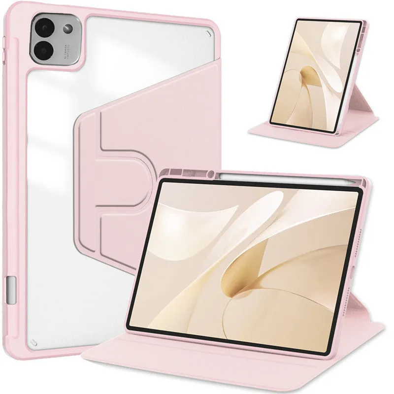 360° Rotating Acrylic Transparent Hard Case with Pencil Holder