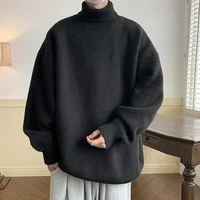 2024 Autumn Winter Men Turtleneck Sweaters Mens Oversized Warm Sweater Women Knitted Jumpers Vintage Pullovers Mens Clothing 1