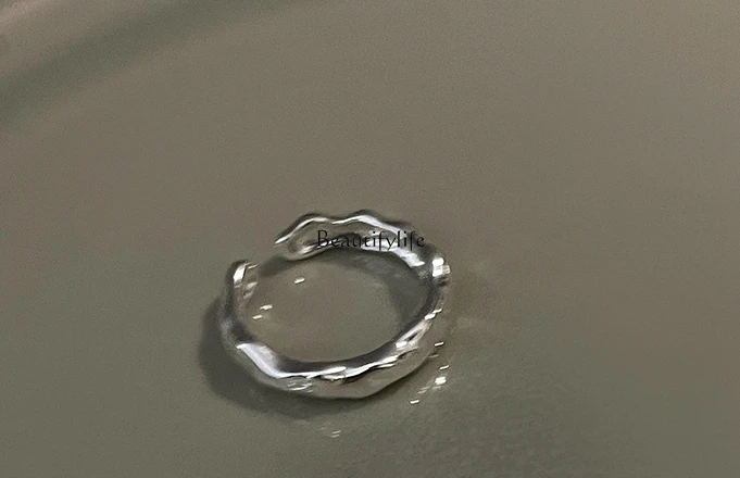 

Double Layer Pearl Heart Irregular Ring Advanced Ring